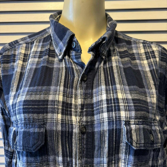 Men's Faded Glory Casual Button Down Shirt XLT (46-48)Blue Plaid - Picture 2 of 11
